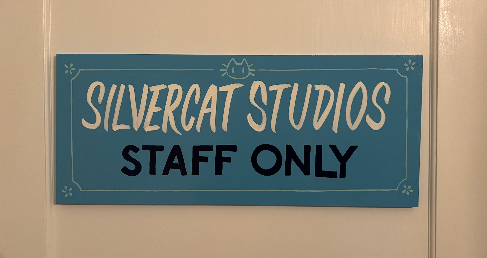 Silvercat Studios - Staff Only sign